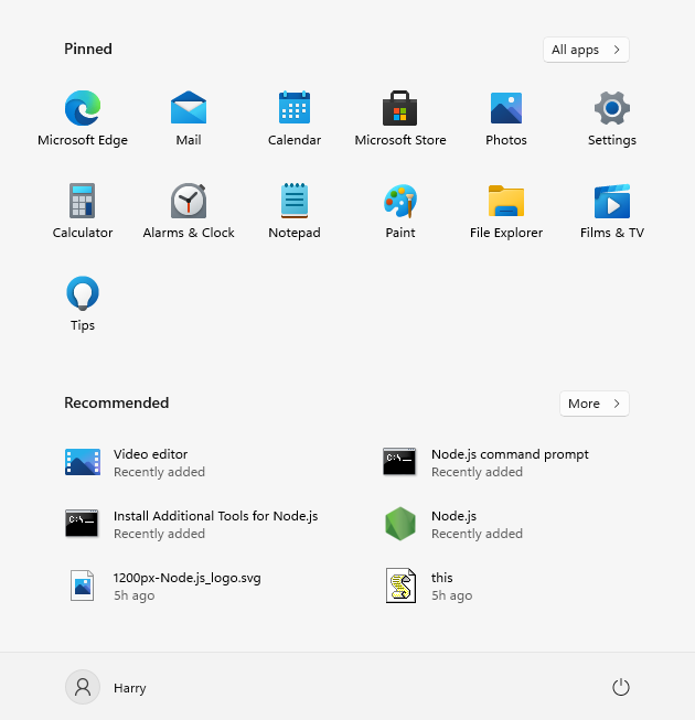 start menu